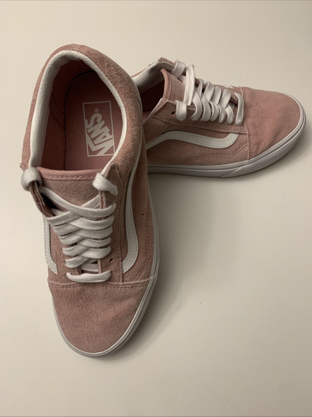 Vans Old Skool Pink Pig Suede Shoes Men 7.5 Women 9 Pink White